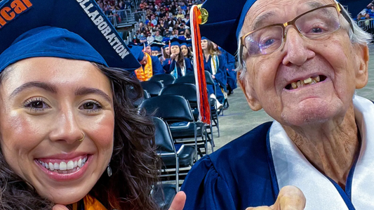 88-year-old graduates college alongside his 23-year-old granddaughter