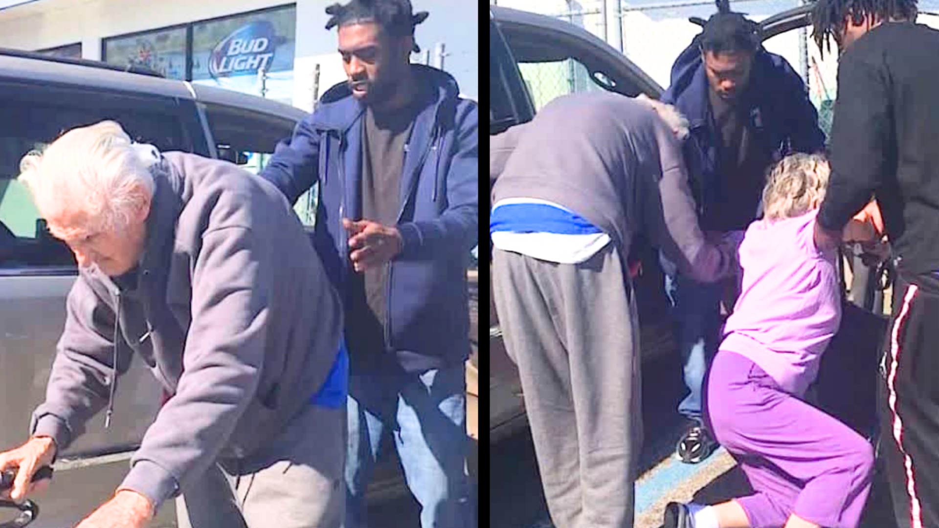 3 Young Men Rush Shaky Elderly Couple As Cop Watches – Daniel D.