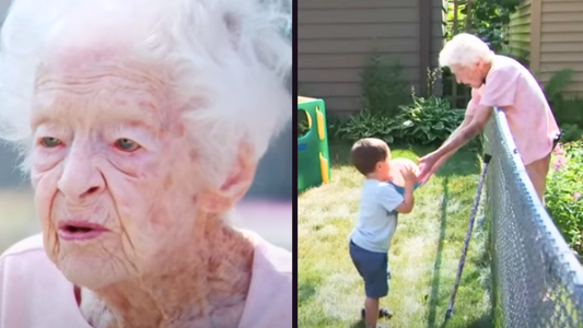 2-year-old and 100-year-old neighbor have adorable friendship