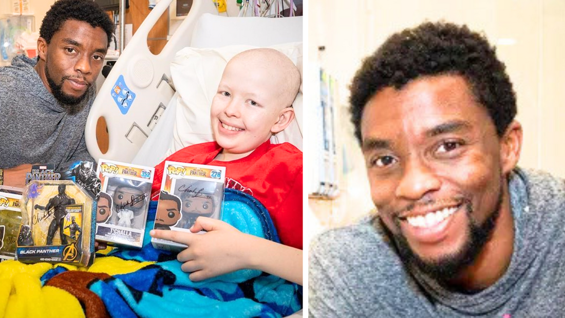 Chadwick Boseman visits sick kids