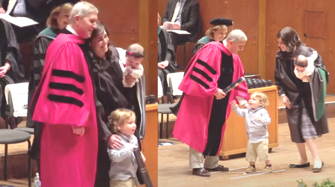 Toddler Steals Mom’s Diploma At Graduation Ceremony